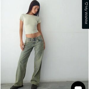 Motel rocks low rise parallel jeans sandy blue acid 26